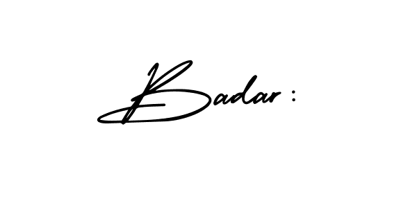 How to make Badar: signature? AmerikaSignatureDemo-Regular is a professional autograph style. Create handwritten signature for Badar: name. Badar: signature style 3 images and pictures png