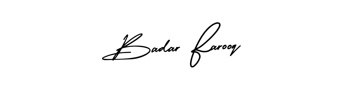 Badar Farooq stylish signature style. Best Handwritten Sign (AmerikaSignatureDemo-Regular) for my name. Handwritten Signature Collection Ideas for my name Badar Farooq. Badar Farooq signature style 3 images and pictures png