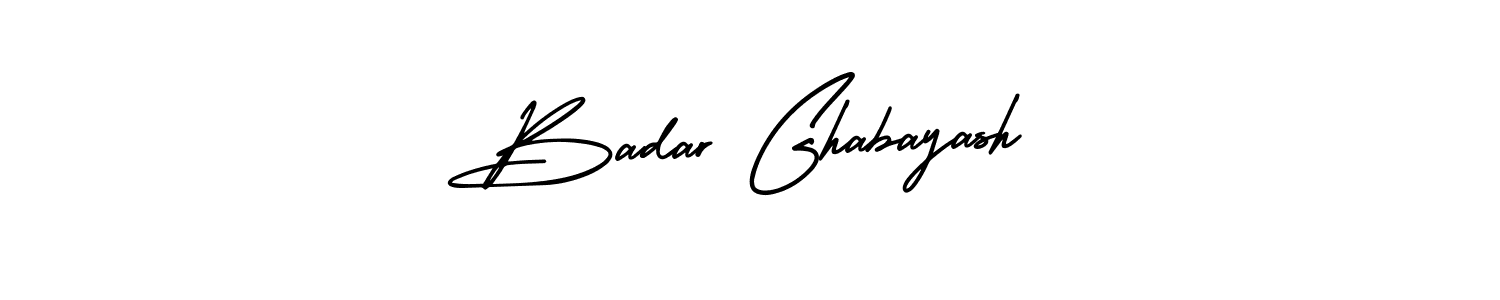 if you are searching for the best signature style for your name Badar Ghabayash. so please give up your signature search. here we have designed multiple signature styles  using AmerikaSignatureDemo-Regular. Badar Ghabayash signature style 3 images and pictures png