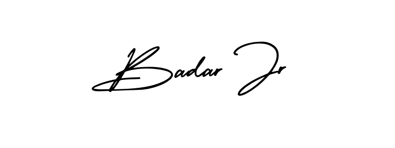 How to make Badar Jr signature? AmerikaSignatureDemo-Regular is a professional autograph style. Create handwritten signature for Badar Jr name. Badar Jr signature style 3 images and pictures png