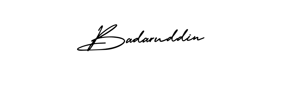 Badaruddin stylish signature style. Best Handwritten Sign (AmerikaSignatureDemo-Regular) for my name. Handwritten Signature Collection Ideas for my name Badaruddin. Badaruddin signature style 3 images and pictures png