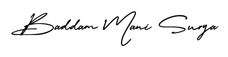 Achieve flawless digital penmanship with Baddam Mani Surya name in AmerikaSignatureDemo-Regular font. The perfect tool for creating online signatures. Baddam Mani Surya signature style 3 images and pictures png