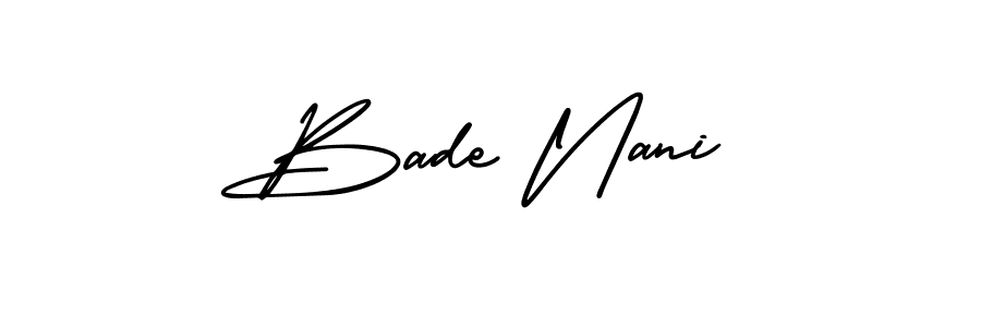 Use a signature maker to create a handwritten signature online. With this signature software, you can design (AmerikaSignatureDemo-Regular) your own signature for name Bade Nani. Bade Nani signature style 3 images and pictures png