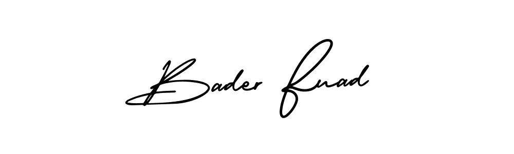 AmerikaSignatureDemo-Regular is a professional signature style that is perfect for those who want to add a touch of class to their signature. It is also a great choice for those who want to make their signature more unique. Get Bader Fuad name to fancy signature for free. Bader Fuad signature style 3 images and pictures png