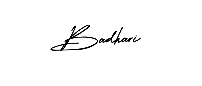 Badhari stylish signature style. Best Handwritten Sign (AmerikaSignatureDemo-Regular) for my name. Handwritten Signature Collection Ideas for my name Badhari. Badhari signature style 3 images and pictures png
