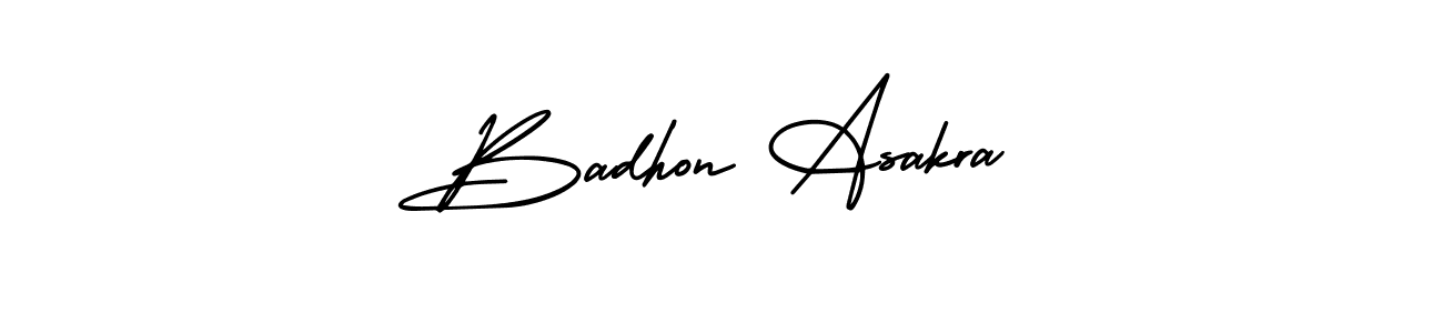 Make a beautiful signature design for name Badhon Asakra. With this signature (AmerikaSignatureDemo-Regular) style, you can create a handwritten signature for free. Badhon Asakra signature style 3 images and pictures png