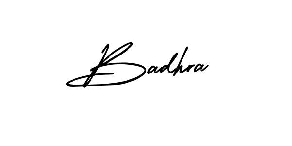 It looks lik you need a new signature style for name Badhra. Design unique handwritten (AmerikaSignatureDemo-Regular) signature with our free signature maker in just a few clicks. Badhra signature style 3 images and pictures png