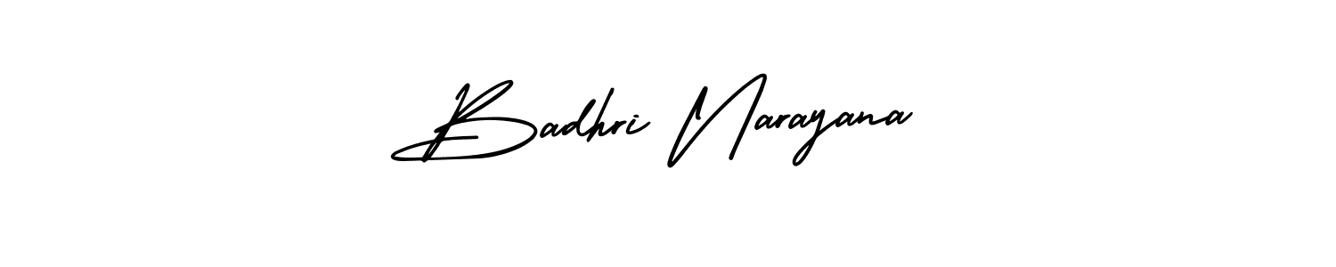 Make a beautiful signature design for name Badhri Narayana. With this signature (AmerikaSignatureDemo-Regular) style, you can create a handwritten signature for free. Badhri Narayana signature style 3 images and pictures png