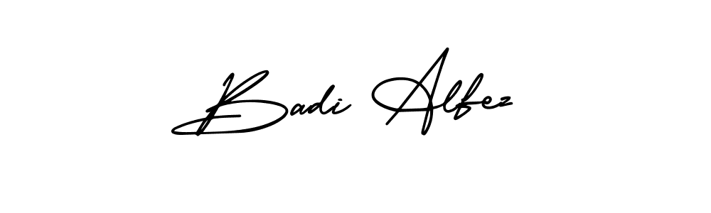 Badi Alfez stylish signature style. Best Handwritten Sign (AmerikaSignatureDemo-Regular) for my name. Handwritten Signature Collection Ideas for my name Badi Alfez. Badi Alfez signature style 3 images and pictures png