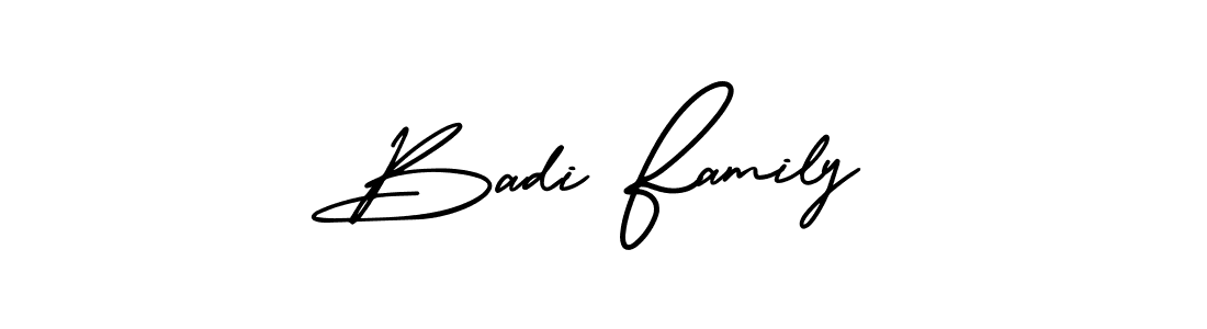 Make a short Badi Family signature style. Manage your documents anywhere anytime using AmerikaSignatureDemo-Regular. Create and add eSignatures, submit forms, share and send files easily. Badi Family signature style 3 images and pictures png