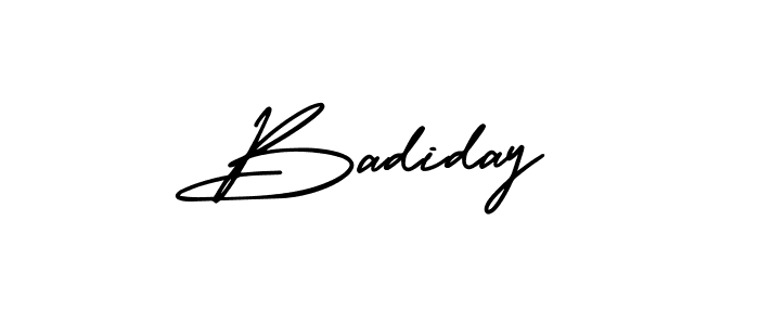 Use a signature maker to create a handwritten signature online. With this signature software, you can design (AmerikaSignatureDemo-Regular) your own signature for name Badiday. Badiday signature style 3 images and pictures png