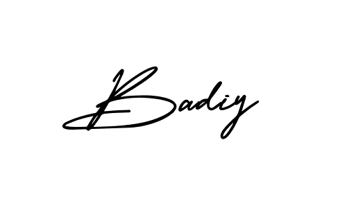 How to make Badiy name signature. Use AmerikaSignatureDemo-Regular style for creating short signs online. This is the latest handwritten sign. Badiy signature style 3 images and pictures png