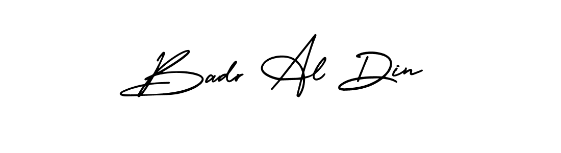 The best way (AmerikaSignatureDemo-Regular) to make a short signature is to pick only two or three words in your name. The name Badr Al Din include a total of six letters. For converting this name. Badr Al Din signature style 3 images and pictures png