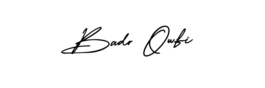 Also You can easily find your signature by using the search form. We will create Badr Owfi name handwritten signature images for you free of cost using AmerikaSignatureDemo-Regular sign style. Badr Owfi signature style 3 images and pictures png