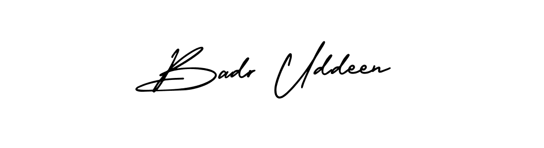 How to make Badr Uddeen name signature. Use AmerikaSignatureDemo-Regular style for creating short signs online. This is the latest handwritten sign. Badr Uddeen signature style 3 images and pictures png