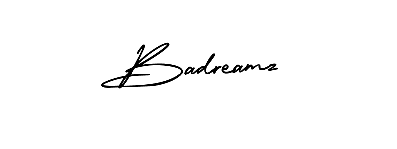 Design your own signature with our free online signature maker. With this signature software, you can create a handwritten (AmerikaSignatureDemo-Regular) signature for name Badreamz. Badreamz signature style 3 images and pictures png