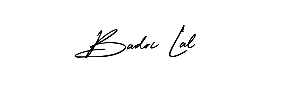 You should practise on your own different ways (AmerikaSignatureDemo-Regular) to write your name (Badri Lal) in signature. don't let someone else do it for you. Badri Lal signature style 3 images and pictures png