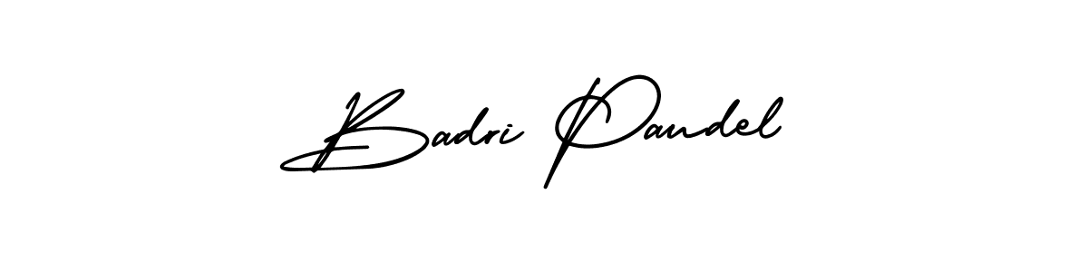 It looks lik you need a new signature style for name Badri Paudel. Design unique handwritten (AmerikaSignatureDemo-Regular) signature with our free signature maker in just a few clicks. Badri Paudel signature style 3 images and pictures png