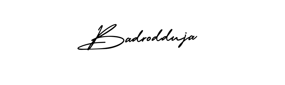 How to make Badrodduja name signature. Use AmerikaSignatureDemo-Regular style for creating short signs online. This is the latest handwritten sign. Badrodduja signature style 3 images and pictures png