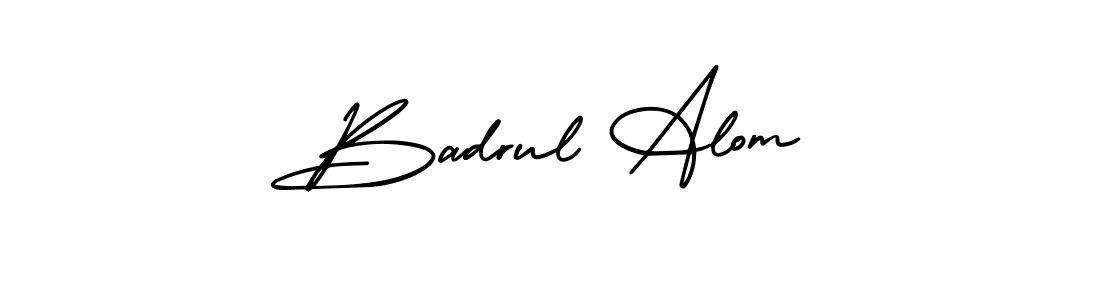 How to make Badrul Alom name signature. Use AmerikaSignatureDemo-Regular style for creating short signs online. This is the latest handwritten sign. Badrul Alom signature style 3 images and pictures png