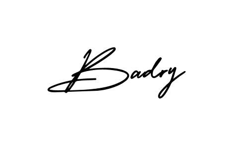 You should practise on your own different ways (AmerikaSignatureDemo-Regular) to write your name (Badry) in signature. don't let someone else do it for you. Badry signature style 3 images and pictures png