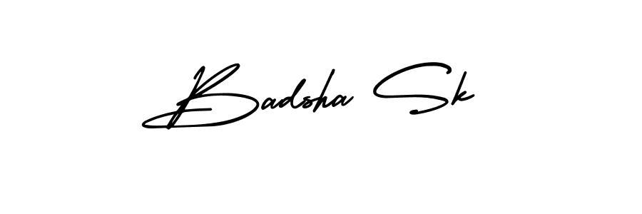 Use a signature maker to create a handwritten signature online. With this signature software, you can design (AmerikaSignatureDemo-Regular) your own signature for name Badsha Sk. Badsha Sk signature style 3 images and pictures png