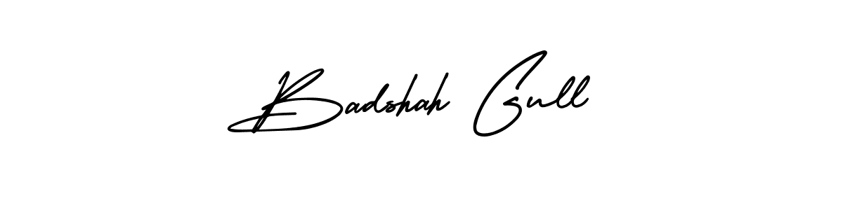 You should practise on your own different ways (AmerikaSignatureDemo-Regular) to write your name (Badshah Gull) in signature. don't let someone else do it for you. Badshah Gull signature style 3 images and pictures png