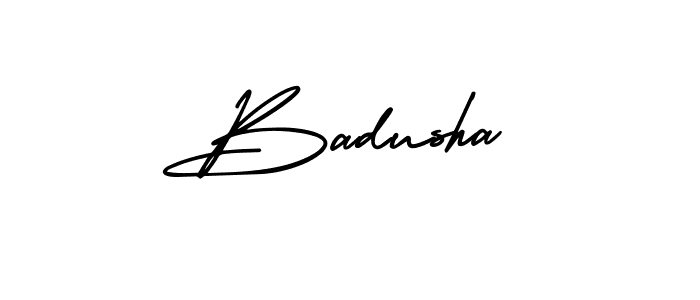 Badusha stylish signature style. Best Handwritten Sign (AmerikaSignatureDemo-Regular) for my name. Handwritten Signature Collection Ideas for my name Badusha. Badusha signature style 3 images and pictures png