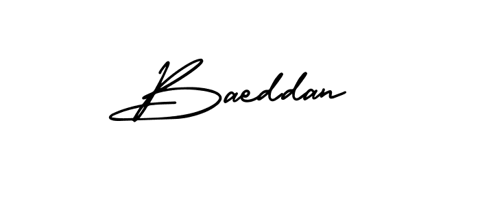 How to make Baeddan name signature. Use AmerikaSignatureDemo-Regular style for creating short signs online. This is the latest handwritten sign. Baeddan signature style 3 images and pictures png