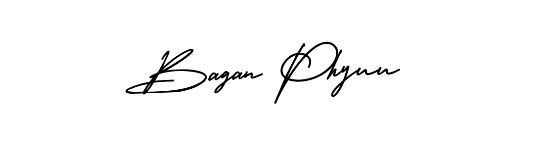 Make a beautiful signature design for name Bagan Phyuu. With this signature (AmerikaSignatureDemo-Regular) style, you can create a handwritten signature for free. Bagan Phyuu signature style 3 images and pictures png