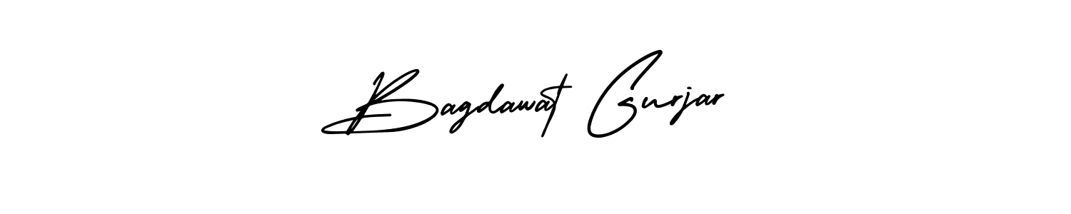 You should practise on your own different ways (AmerikaSignatureDemo-Regular) to write your name (Bagdawat Gurjar) in signature. don't let someone else do it for you. Bagdawat Gurjar signature style 3 images and pictures png