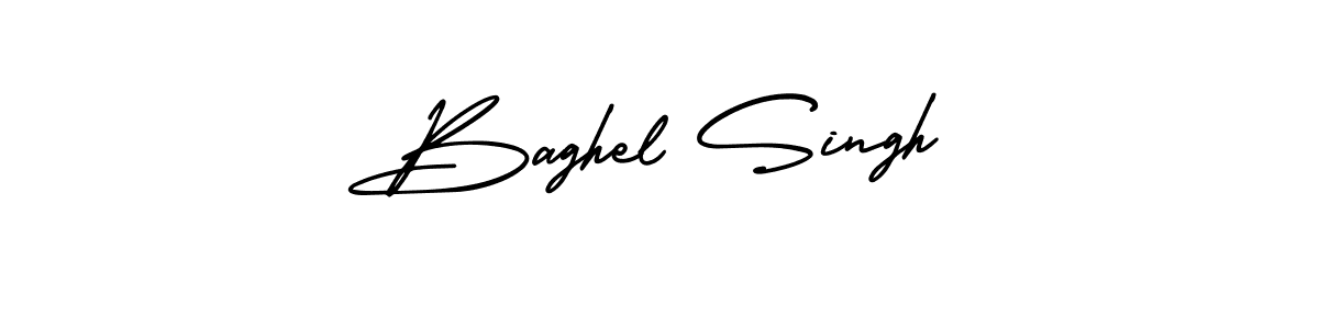 The best way (AmerikaSignatureDemo-Regular) to make a short signature is to pick only two or three words in your name. The name Baghel Singh include a total of six letters. For converting this name. Baghel Singh signature style 3 images and pictures png