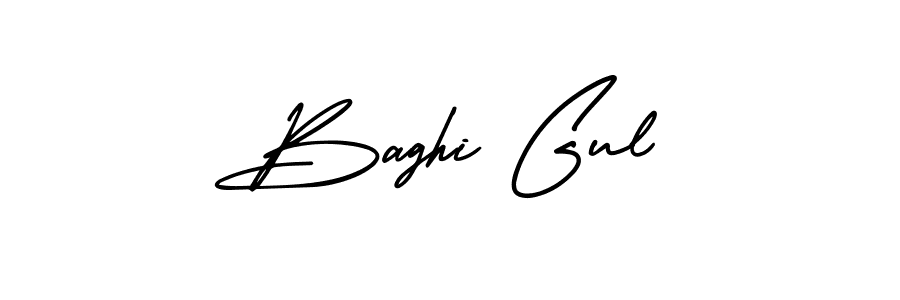 You should practise on your own different ways (AmerikaSignatureDemo-Regular) to write your name (Baghi Gul) in signature. don't let someone else do it for you. Baghi Gul signature style 3 images and pictures png