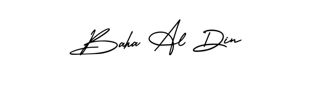 Baha Al Din stylish signature style. Best Handwritten Sign (AmerikaSignatureDemo-Regular) for my name. Handwritten Signature Collection Ideas for my name Baha Al Din. Baha Al Din signature style 3 images and pictures png