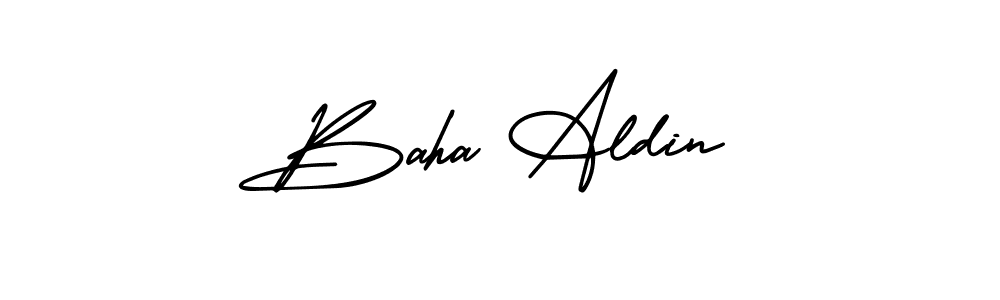 Design your own signature with our free online signature maker. With this signature software, you can create a handwritten (AmerikaSignatureDemo-Regular) signature for name Baha Aldin. Baha Aldin signature style 3 images and pictures png