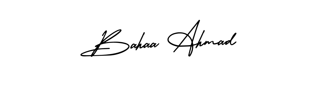 How to Draw Bahaa Ahmad signature style? AmerikaSignatureDemo-Regular is a latest design signature styles for name Bahaa Ahmad. Bahaa Ahmad signature style 3 images and pictures png