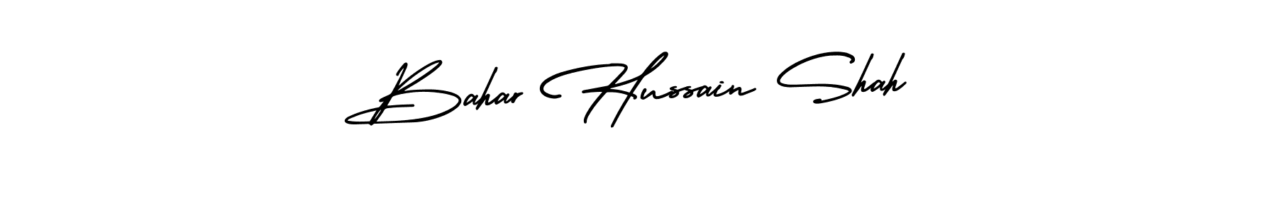 AmerikaSignatureDemo-Regular is a professional signature style that is perfect for those who want to add a touch of class to their signature. It is also a great choice for those who want to make their signature more unique. Get Bahar Hussain Shah name to fancy signature for free. Bahar Hussain Shah signature style 3 images and pictures png