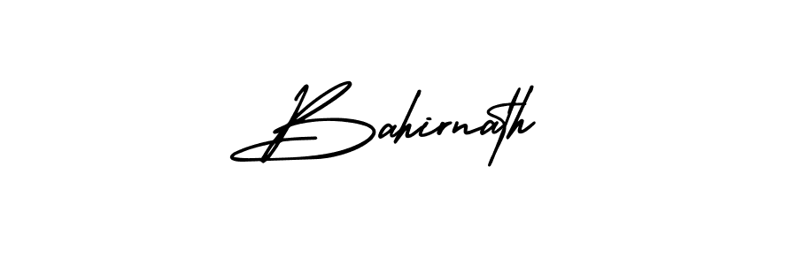 AmerikaSignatureDemo-Regular is a professional signature style that is perfect for those who want to add a touch of class to their signature. It is also a great choice for those who want to make their signature more unique. Get Bahirnath name to fancy signature for free. Bahirnath signature style 3 images and pictures png