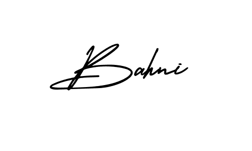 Make a beautiful signature design for name Bahni. With this signature (AmerikaSignatureDemo-Regular) style, you can create a handwritten signature for free. Bahni signature style 3 images and pictures png