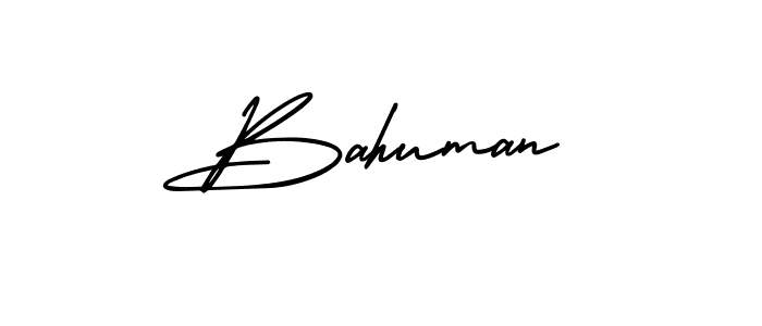 Use a signature maker to create a handwritten signature online. With this signature software, you can design (AmerikaSignatureDemo-Regular) your own signature for name Bahuman. Bahuman signature style 3 images and pictures png