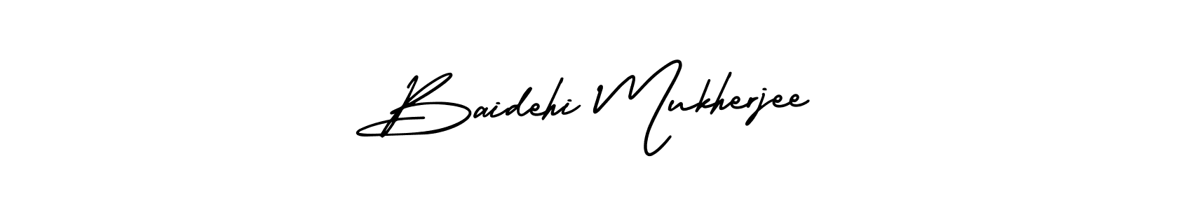 The best way (AmerikaSignatureDemo-Regular) to make a short signature is to pick only two or three words in your name. The name Baidehi Mukherjee include a total of six letters. For converting this name. Baidehi Mukherjee signature style 3 images and pictures png