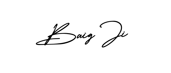 Baig Ji stylish signature style. Best Handwritten Sign (AmerikaSignatureDemo-Regular) for my name. Handwritten Signature Collection Ideas for my name Baig Ji. Baig Ji signature style 3 images and pictures png
