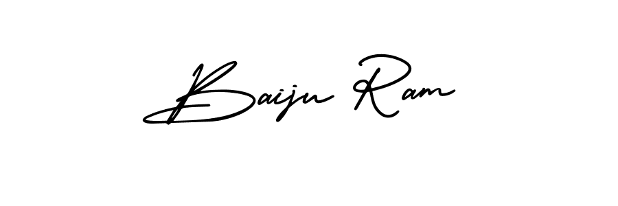 The best way (AmerikaSignatureDemo-Regular) to make a short signature is to pick only two or three words in your name. The name Baiju Ram include a total of six letters. For converting this name. Baiju Ram signature style 3 images and pictures png