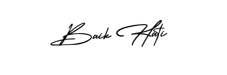 Baik Hati stylish signature style. Best Handwritten Sign (AmerikaSignatureDemo-Regular) for my name. Handwritten Signature Collection Ideas for my name Baik Hati. Baik Hati signature style 3 images and pictures png