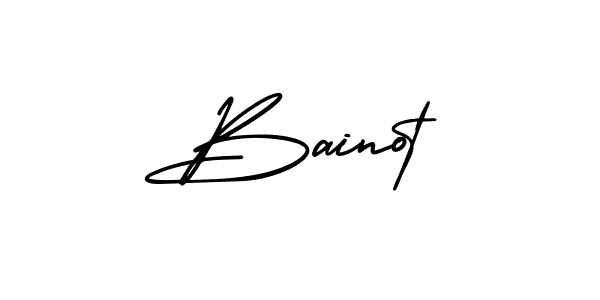 It looks lik you need a new signature style for name Bainot. Design unique handwritten (AmerikaSignatureDemo-Regular) signature with our free signature maker in just a few clicks. Bainot signature style 3 images and pictures png