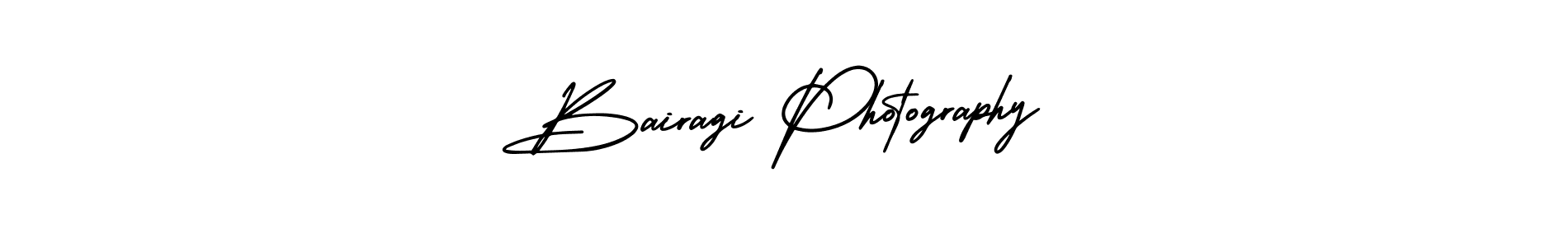 The best way (AmerikaSignatureDemo-Regular) to make a short signature is to pick only two or three words in your name. The name Bairagi Photography include a total of six letters. For converting this name. Bairagi Photography signature style 3 images and pictures png