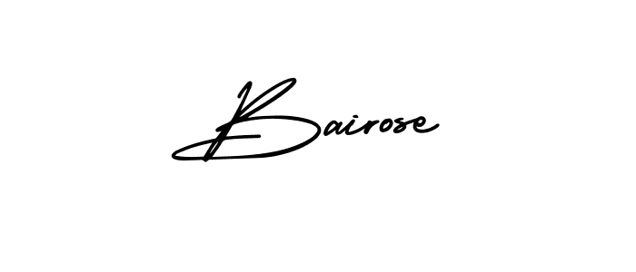The best way (AmerikaSignatureDemo-Regular) to make a short signature is to pick only two or three words in your name. The name Bairose include a total of six letters. For converting this name. Bairose signature style 3 images and pictures png
