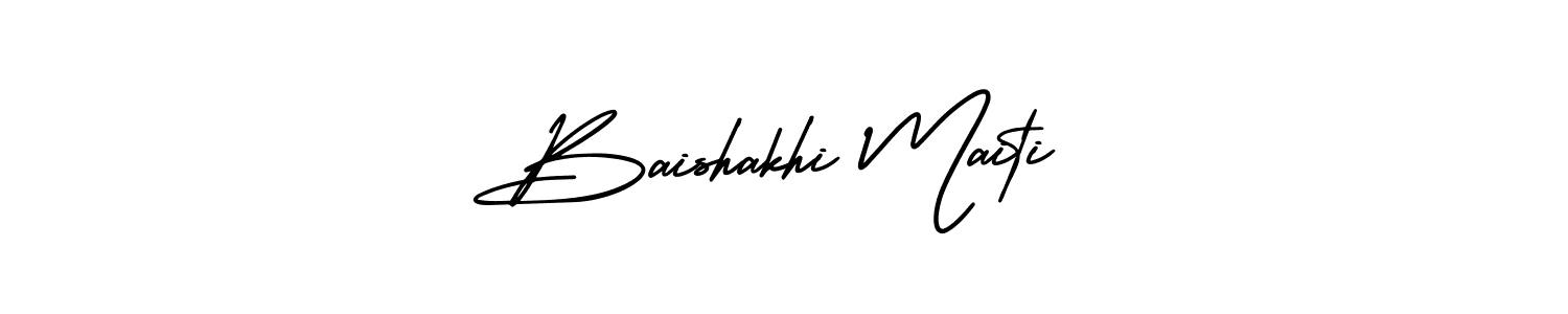 Make a beautiful signature design for name Baishakhi Maiti. With this signature (AmerikaSignatureDemo-Regular) style, you can create a handwritten signature for free. Baishakhi Maiti signature style 3 images and pictures png