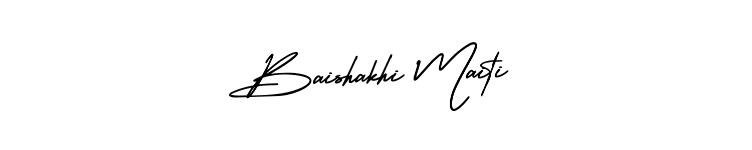 How to make Baishakhi Maiti name signature. Use AmerikaSignatureDemo-Regular style for creating short signs online. This is the latest handwritten sign. Baishakhi Maiti signature style 3 images and pictures png