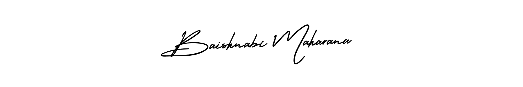 You should practise on your own different ways (AmerikaSignatureDemo-Regular) to write your name (Baishnabi Maharana) in signature. don't let someone else do it for you. Baishnabi Maharana signature style 3 images and pictures png